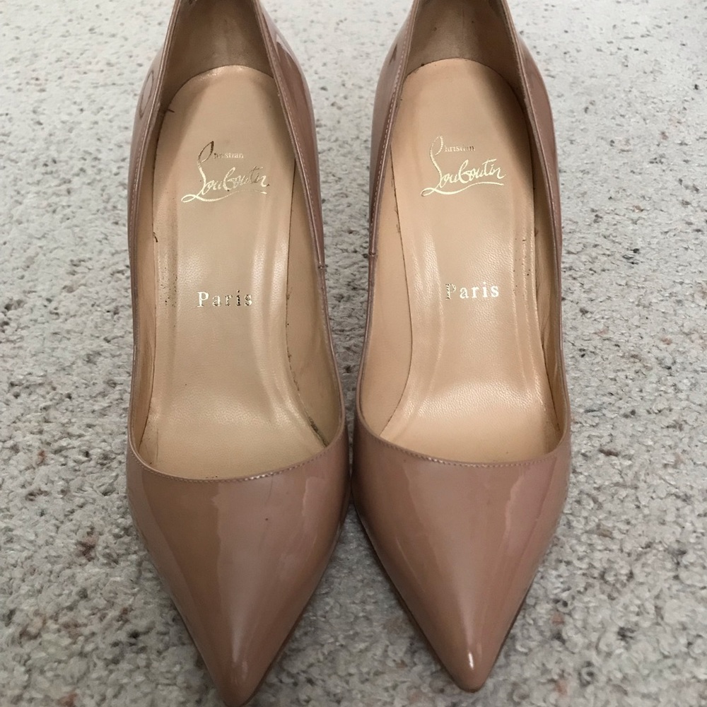 Christian Louboutin Nude Patent Leather Pigalles